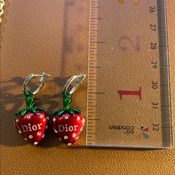 Dior Red Strawberry Necklace and Earrings Set - Picture 6 of 11